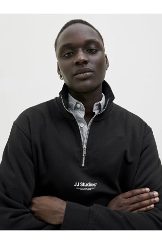 Resim Jack & Jones Jjesoho Sweat Quarter Zip Hn Noos Erkek Sweat 12278793