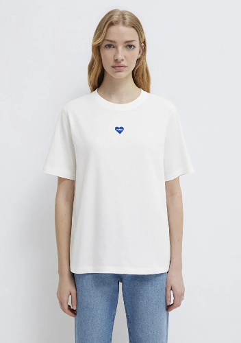 Resim Mavi Baskılı Kadın T-shirt M1614093-70057