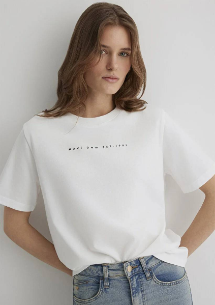 Resim Mavi Logo Kadın T-Shirt M1613147-70057