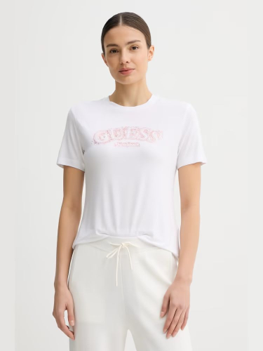 Resim Guess Athleisure  Kadın  T-shirt V6GI15K2982-G011 Leona Ss Cn T-Shırt