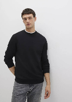 Resim Mavi Bisiklet Yaka Erkek Sweat M0S10457-900