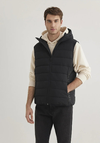 Resim Mavi Kapüşonlu Erkek Yelek M0110554-900