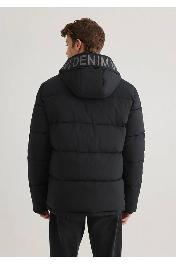 Resim Mavi Erkek Kapüşonlu Mont M010426-900