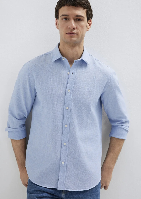Resim Mavi Erkek Uzun Kol Gömlek M0211656-88654