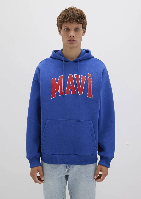 Resim Mavi Baskılı Erkek Sweat M067149-70907