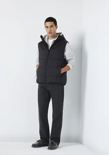 Resim Mavi Kapüşonlu Erkek Yelek M0110786-71379