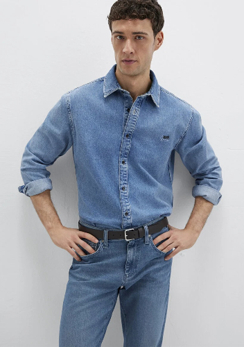 Resim Mavi Roy Vintage Erkek Gömlek M0210496-87937