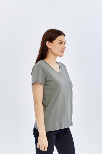 Resim Viole&More Kadın T-Shirt Yk18 V Yaka