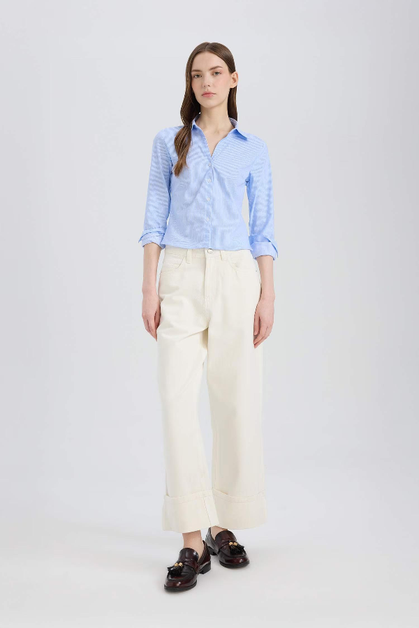 Resim Defacto Kadın Uzun Kol Gömlek D4013AX/BE552