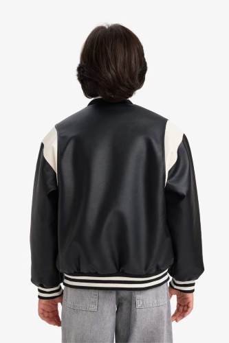 Resim Defacto Erkek Çocuk Deri Mont F6375A8/BK27