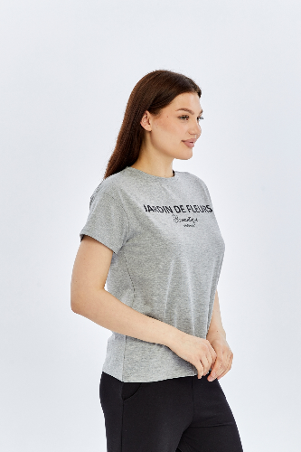 Resim Viole&More Kadın T-Shirt Yk20 Jardın De Flerus Baskılı