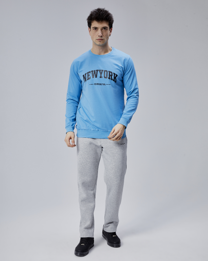 Resim Paul&More Erkek Sweat New York Baskı 0 Yaka 2 İp