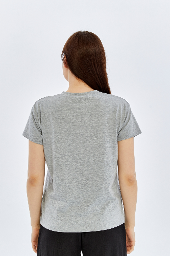 Resim Viole&More Kadın T-Shirt Yk22 Cherry Baskılı