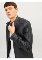 Resim Jack & Jones Jjedylan Pu Bıker Jacket Noos Erkek Deri Mont  ve Ceket 12261196