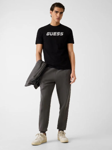 Resim Guess Athleisure  Erkek  T-shirt Z6RI12I3Z14-JBLK Lauro Cn Ss T-Shırt