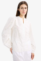 Resim Defacto Kadın Uzun Kol Gömlek E6531AX/WT34