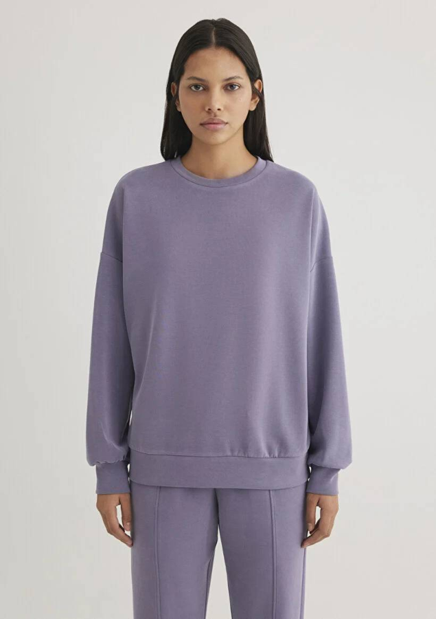 Resim Mavi Oversize Kadın Sweat M168837-70608