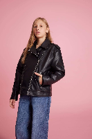 Resim Defacto Kız Çocuk  Deri Mont C4976A8/BK27