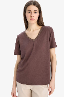 Resim Defacto Kadın Kısa Kol T-shirt K5057AZ/BN258
