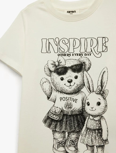 Resim Koton Kız Çocuk T-shirt 6SKG10338AK