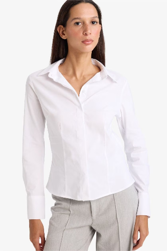 Resim Defacto Kadın Uzun Kol Gömlek I5278AZ/WT36