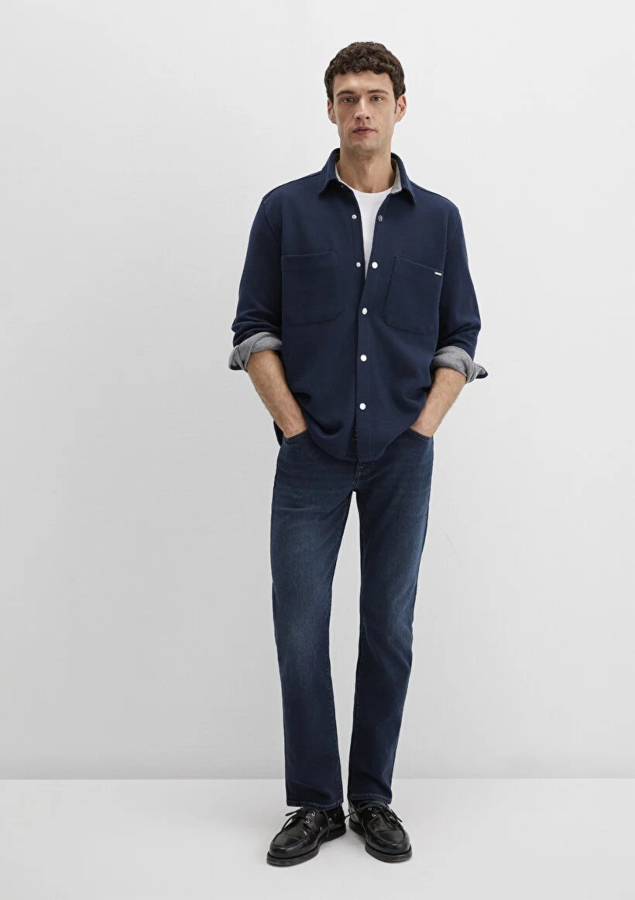 Resim Mavi Erkek Uzun Kol Gömlek M0211771-80872