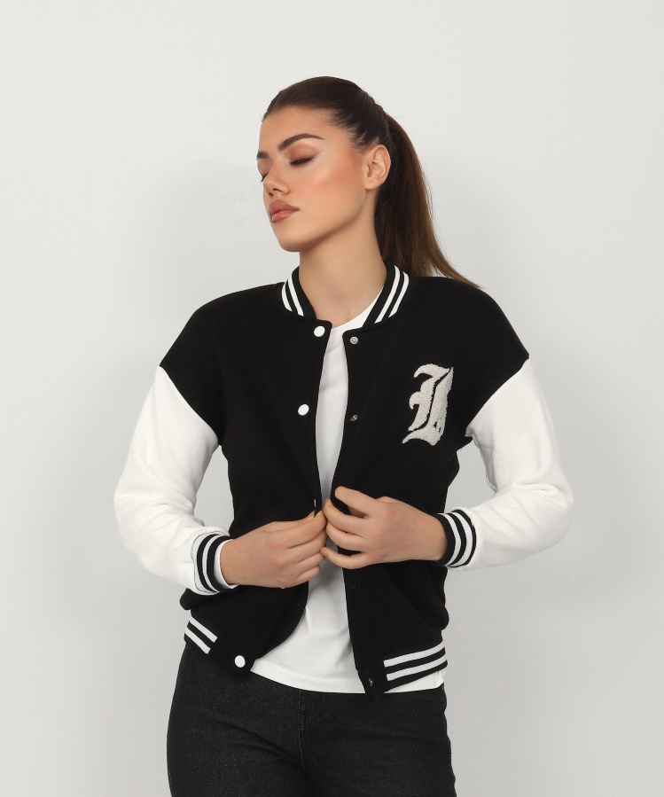 Resim Viole&More Üç İplik Kolej Kadın Mont 5041 Jb Baskılı