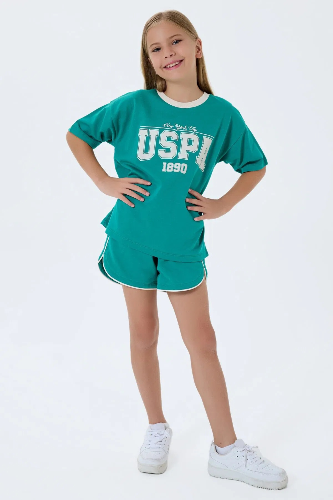 Resim U.S. Polo Assn Kids Kız Çocuk Şort Takım Us2524-G