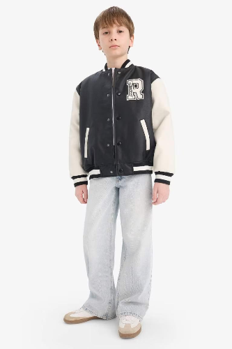 Resim Defacto Erkek Çocuk Deri Mont C7088A8/BK27