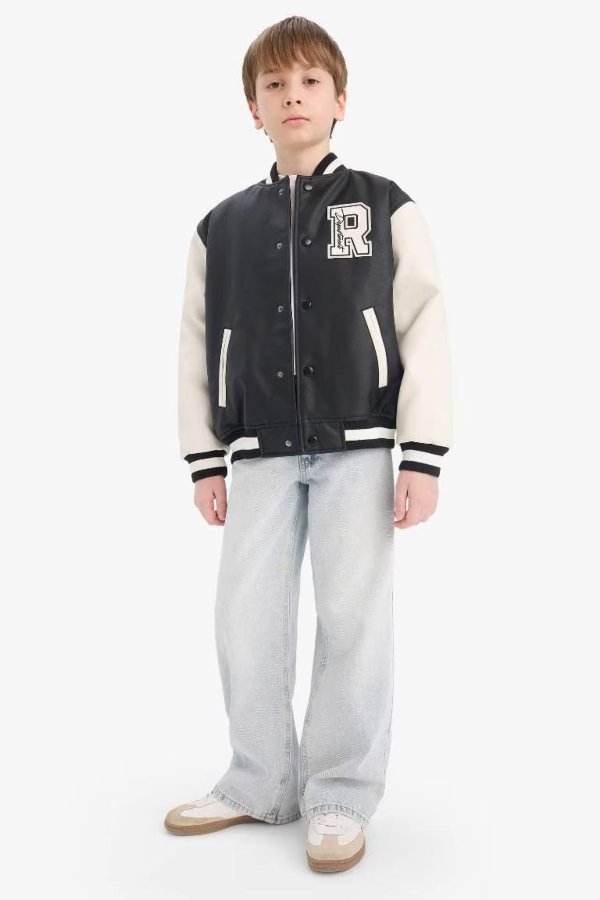 Resim Defacto Erkek Çocuk Deri Mont C7088A8/BK27