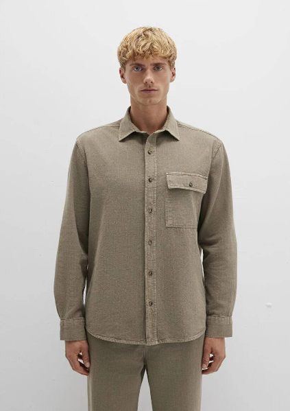 Resim Mavi Uzun Kol Erkek Gömlek M0211668-71816