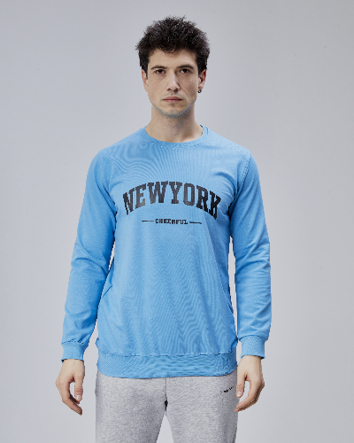 Resim Paul&More Erkek Sweat New York Baskı 0 Yaka 2 İp