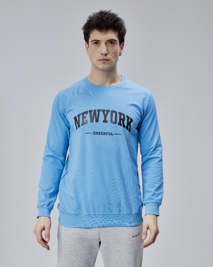 Resim Paul&More Erkek Sweat New York Baskı 0 Yaka 2 İp