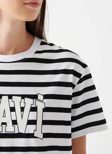 Resim Mavi Kısa Kollu Logo Kadın T-Shirt M1611360-84041