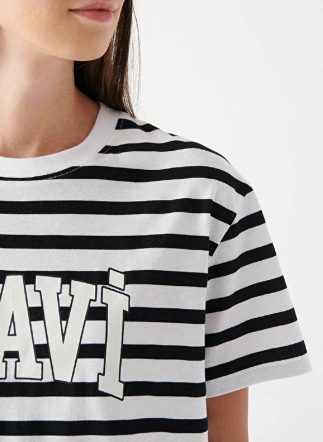 Resim Mavi Kısa Kollu Logo Kadın T-Shirt M1611360-84041