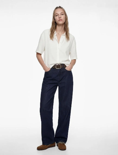 Resim Koton Kadın Kısa Kol Gömlek 6SAL60004IW