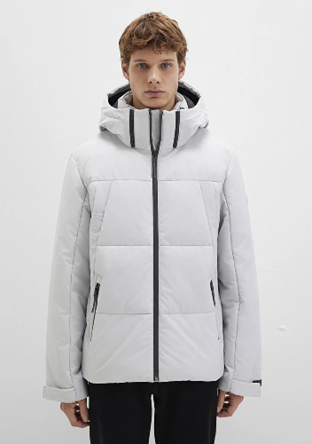 Resim Mavi Kapüşonlu Erkek Mont M0110675-70074