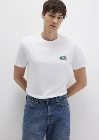 Resim Mavi Logo Erkek T-shirt M0611714-620