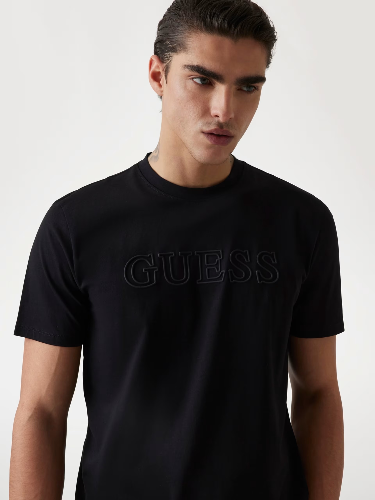 Resim Guess Athleisure  Erkek  T-shirt Z2YI11J1314-JBLK Ss Alphy T-Shırt