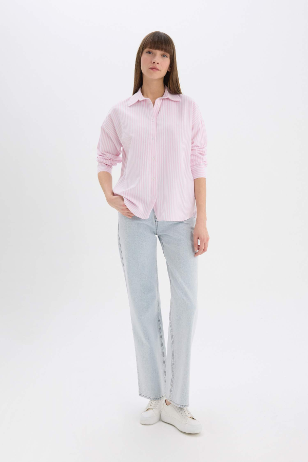 Resim Defacto Kadın Uzun Kol Gömlek D4512AX/PN440