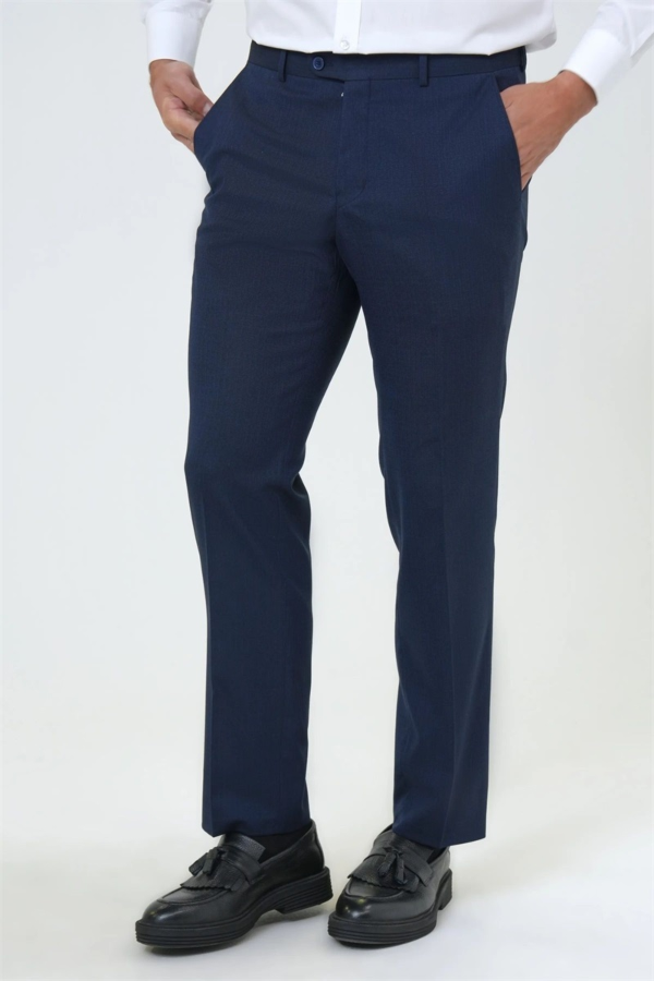 Resim Süvari Erkek Slım Kalıp  Düz Polyvıskon Pantolon PN1014400378