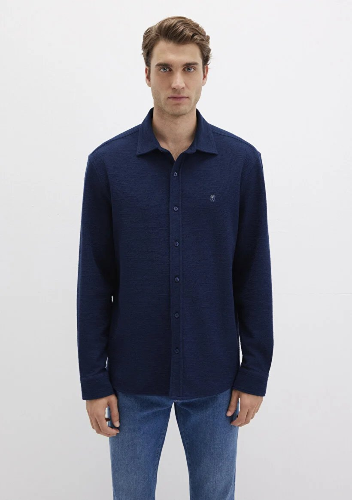 Resim Mavi Erkek Uzun Kol Gömlek M0211789-70497