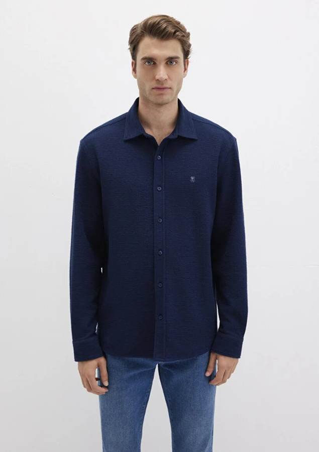 Resim Mavi Erkek Uzun Kol Gömlek M0211789-70497