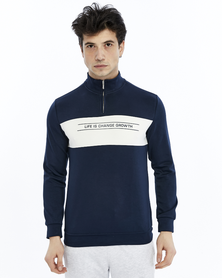 Resim Paul&More Yarım Fermuar Erkek Sweat 227 Parçalı Yarım Fermuarlı