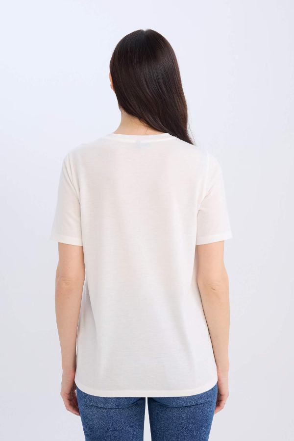 Resim Defacto Kadın Kısa Kol T-shirt E3026AX/ER105