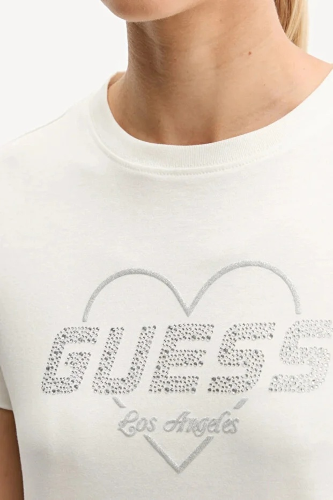 Resim Guess Athleisure  Kadın  T-shirt V5GI10K9RM1-G1O6 Narcıso Cn T-Shırt