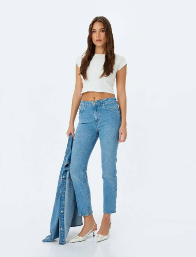 Resim Koton Kadın Jean Pantolon 5SAL40056MD