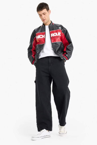 Resim Defacto Erkek  Deri Mont E9050AX/BK27