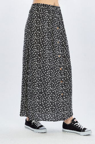 Resim Viole&More Kadın Etek Uzun Önden Düğmeli