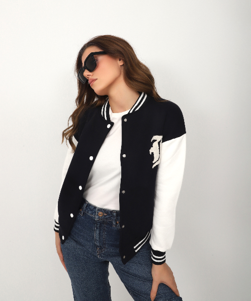 Resim Viole&More Üç İplik Kolej Kadın Mont 5041 Jb Baskılı